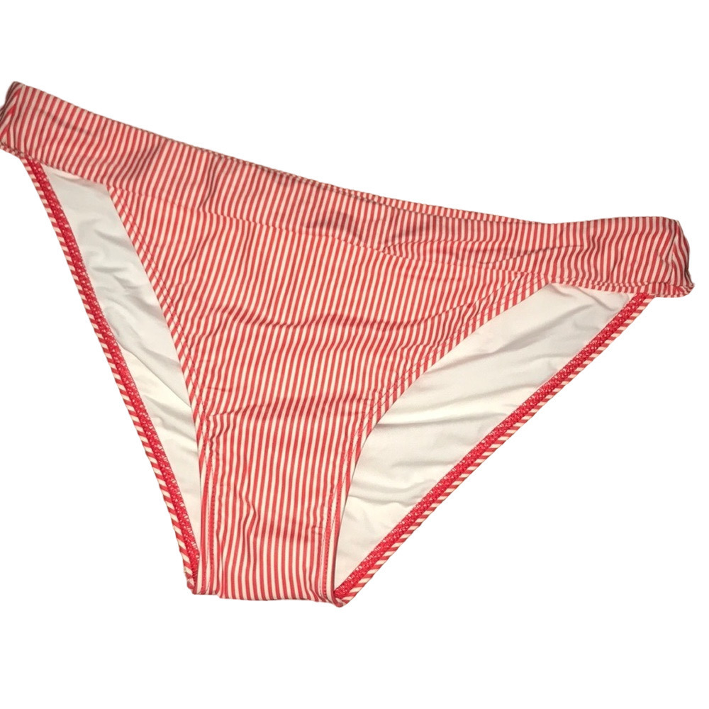NWOT red/white strip swim bottom XL